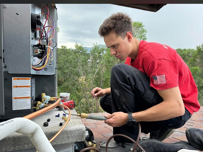 Technician on rooftop